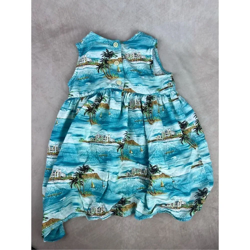 Vintage Girls Vacation Dress Tiki Hawaiian Size 3